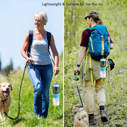 Portable Dog Water Bottle With Food Container - 3-In-1 Travel Pet Water Dispenser & Collapsible Bowl, Essential For Walking, Hiking With Small Dogs And Cats (Yorkie, Chihuahua, Puppy)