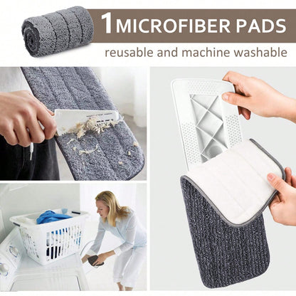 POKEPIC Spray Mop And Three Washable Pads | Water-Spraying Flat Mop, Household All-Purpose Floor Cleaner, Dry And Wet Dual-Purpose, Suitable For Hardwood, Laminate, Tiles, Ceramics