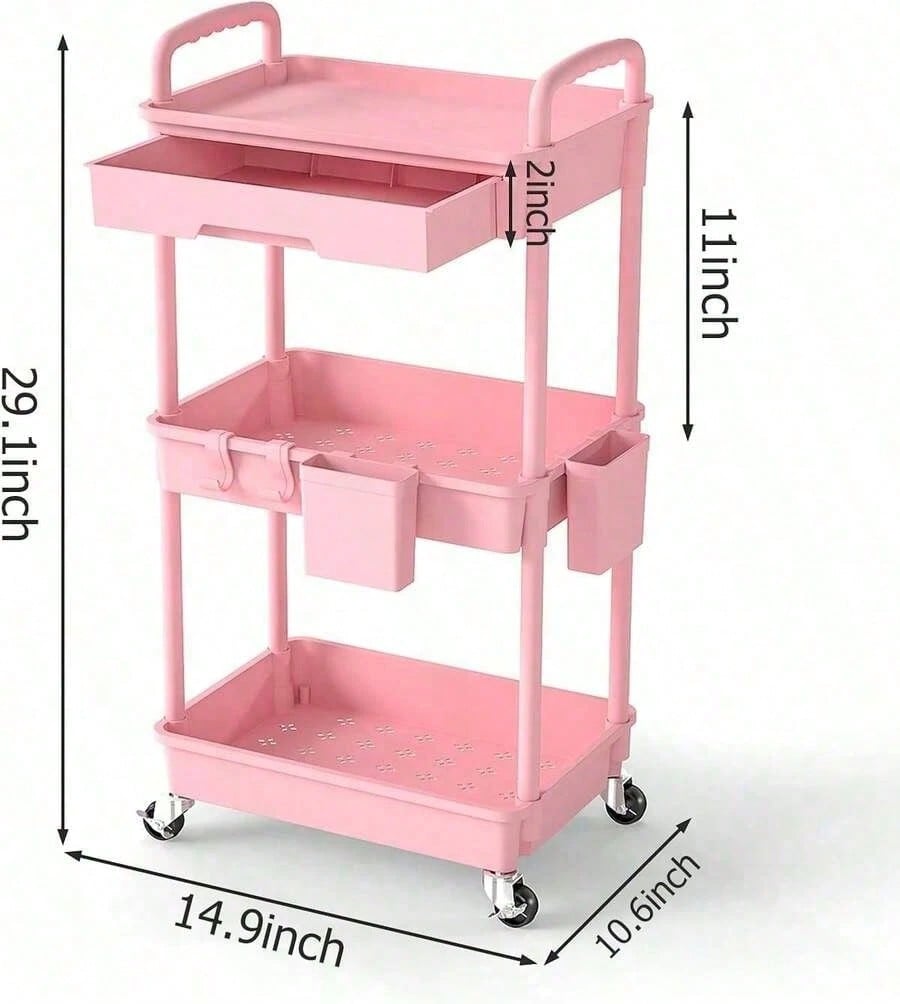 SlimRolling Storage Cart 3-Tier – Bathroom & Kitchen Organizer | MIRA