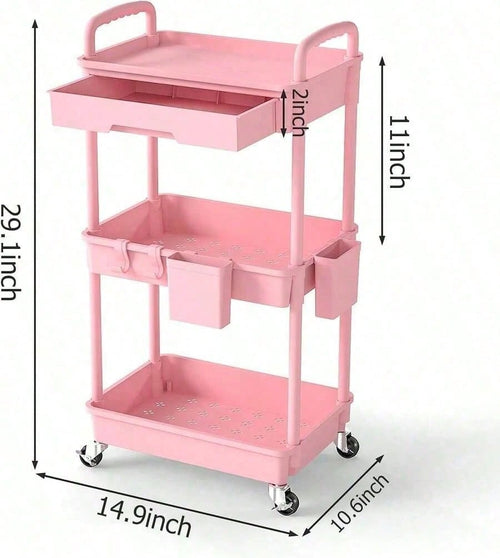 3-Tier Slim Rolling Storage Cart