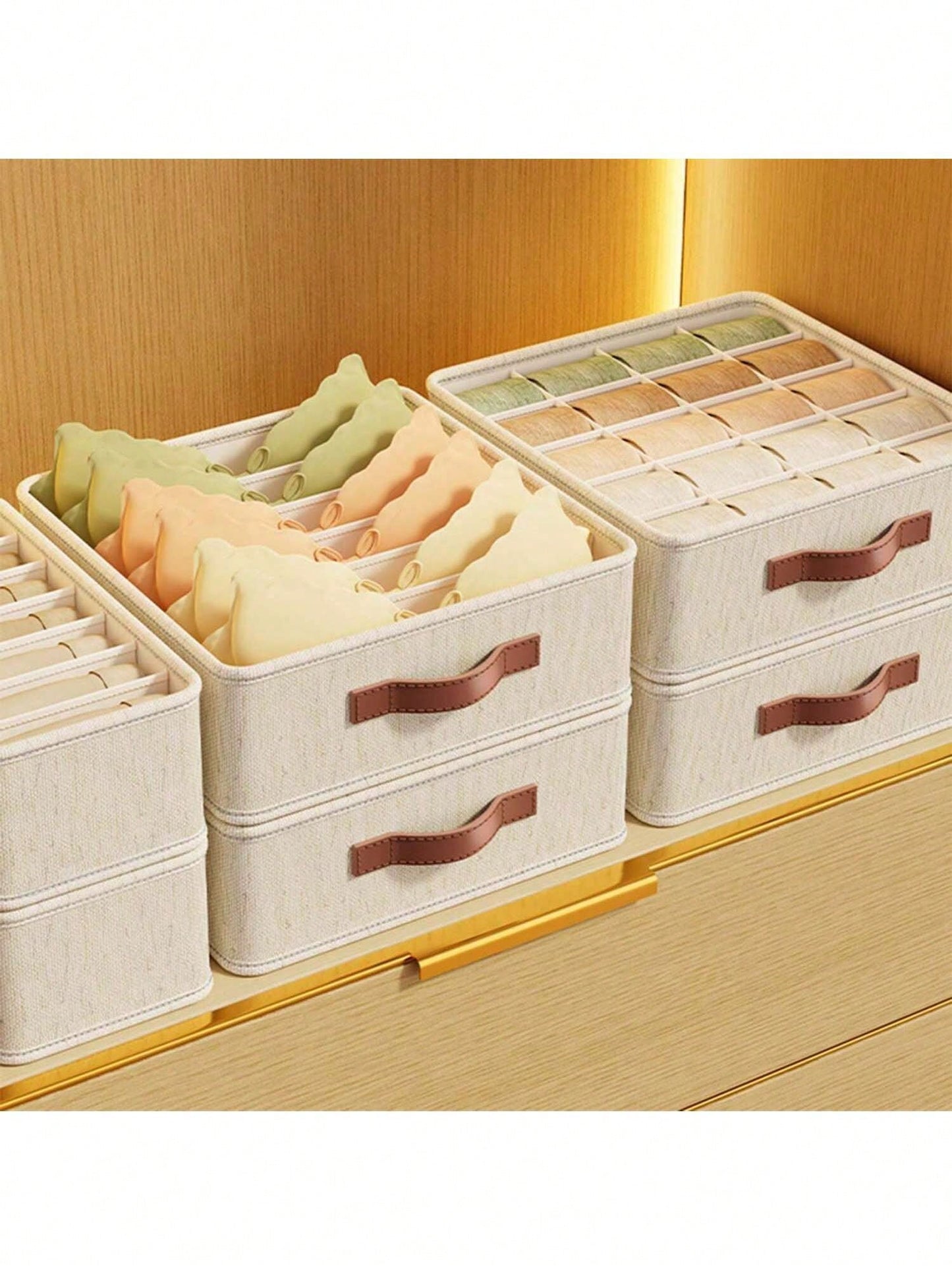 1/2pcs Tianshan Underwear Storage Box - Bedroom Underwear Drawer Organizer With Dividers, Multi-Functional Dormitory Household Wardrobe Underwear Container Bedroom, Organizer, Home Storage, For White T-Shirt Women, Black Pants Women, Ladies Winter Clothes