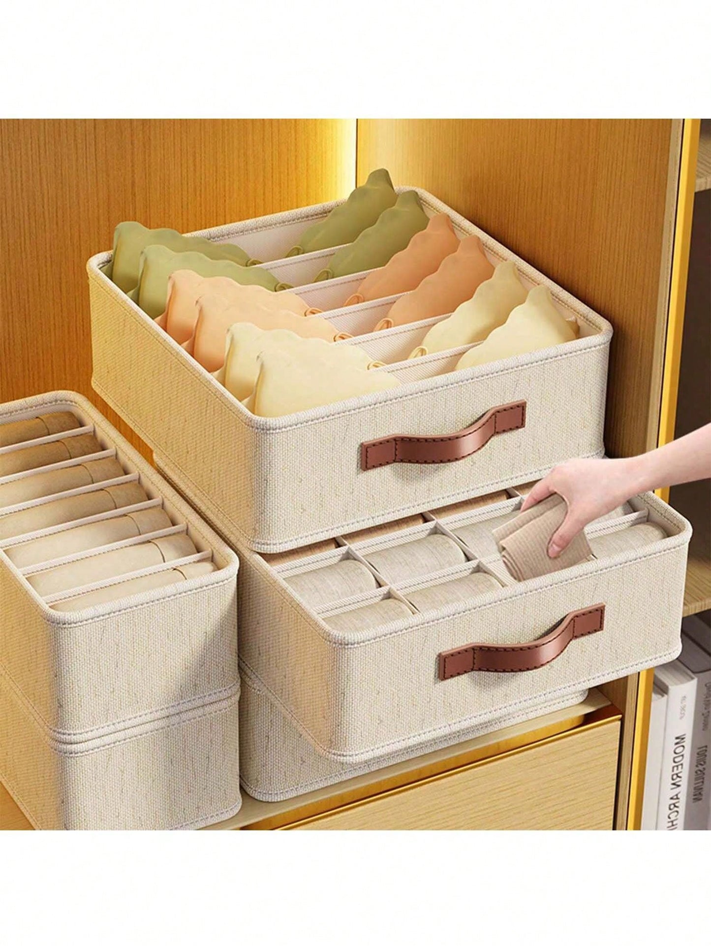 1/2pcs Tianshan Underwear Storage Box - Bedroom Underwear Drawer Organizer With Dividers, Multi-Functional Dormitory Household Wardrobe Underwear Container Bedroom, Organizer, Home Storage, For White T-Shirt Women, Black Pants Women, Ladies Winter Clothes