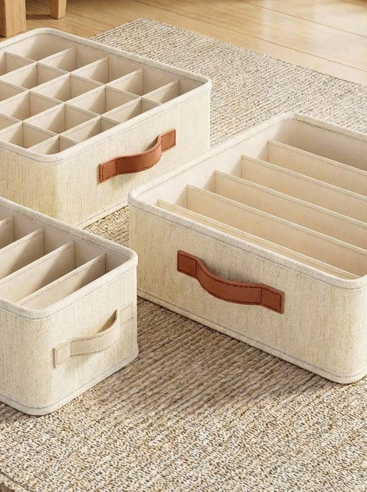 1/2pcs Tianshan Underwear Storage Box - Bedroom Underwear Drawer Organizer With Dividers, Multi-Functional Dormitory Household Wardrobe Underwear Container Bedroom, Organizer, Home Storage, For White T-Shirt Women, Black Pants Women, Ladies Winter Clothes