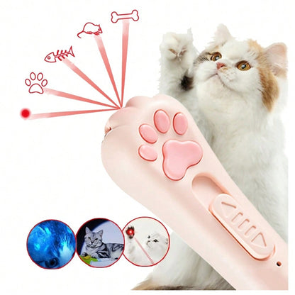 Cat Laser Toy Cats - 5 Interactive Laser Pointer Designs | Rechargeable Laser Cat Toy For Kittens, Dogs & Indoor Pets | Hunt Training, Pink Accessories | Wall Projection Puzzle Game