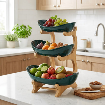 2/3-Tier Fruit Rack Snack Storage Tray, Decorative Rack - Plastic Fruit Bowl Set For Kitchen And Dining - Multi-Layer Fruit, Snack, And Dessert Tray - For Parties, Outdoor Gatherings, Gifts