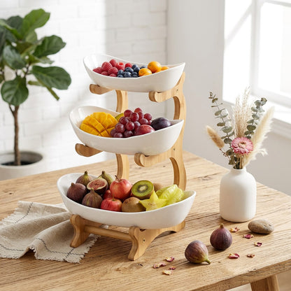 2/3-Tier Fruit Rack Snack Storage Tray, Decorative Rack - Plastic Fruit Bowl Set For Kitchen And Dining - Multi-Layer Fruit, Snack, And Dessert Tray - For Parties, Outdoor Gatherings, Gifts