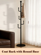 Freestanding Coat Rack with Storage Basket – Black, White & Gold | MIRA