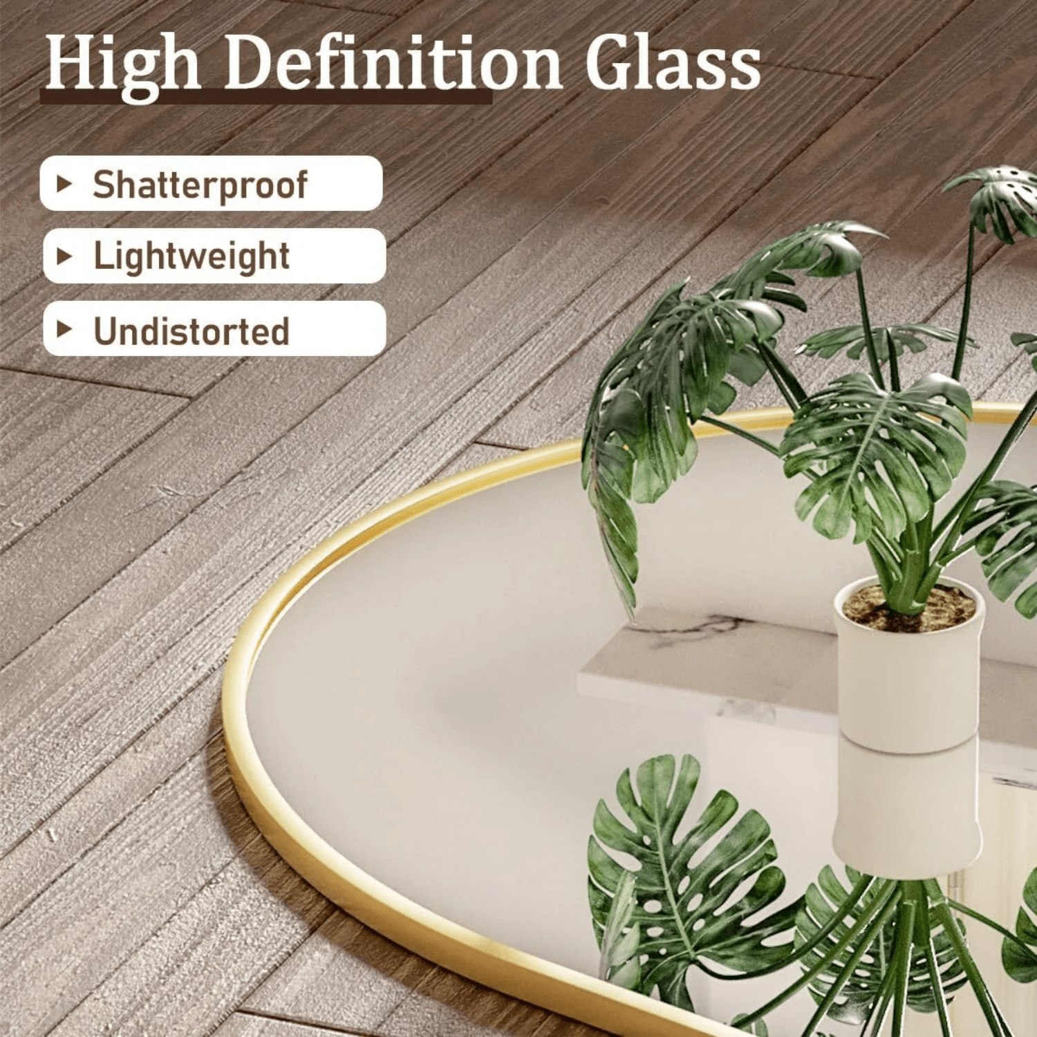 64" Arched Full Length Floor Mirror | Aluminum Frame | MIRA