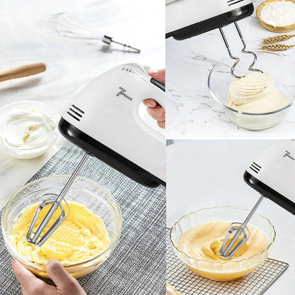 Powerful 7-Speed Electric Hand Mixer Portable Kitchen Mixer With 5 Stainless Steel Attachments For Baking, Whipping, Mixing Dough, Cookies, Cakes (Lightweight & Easy Clean)