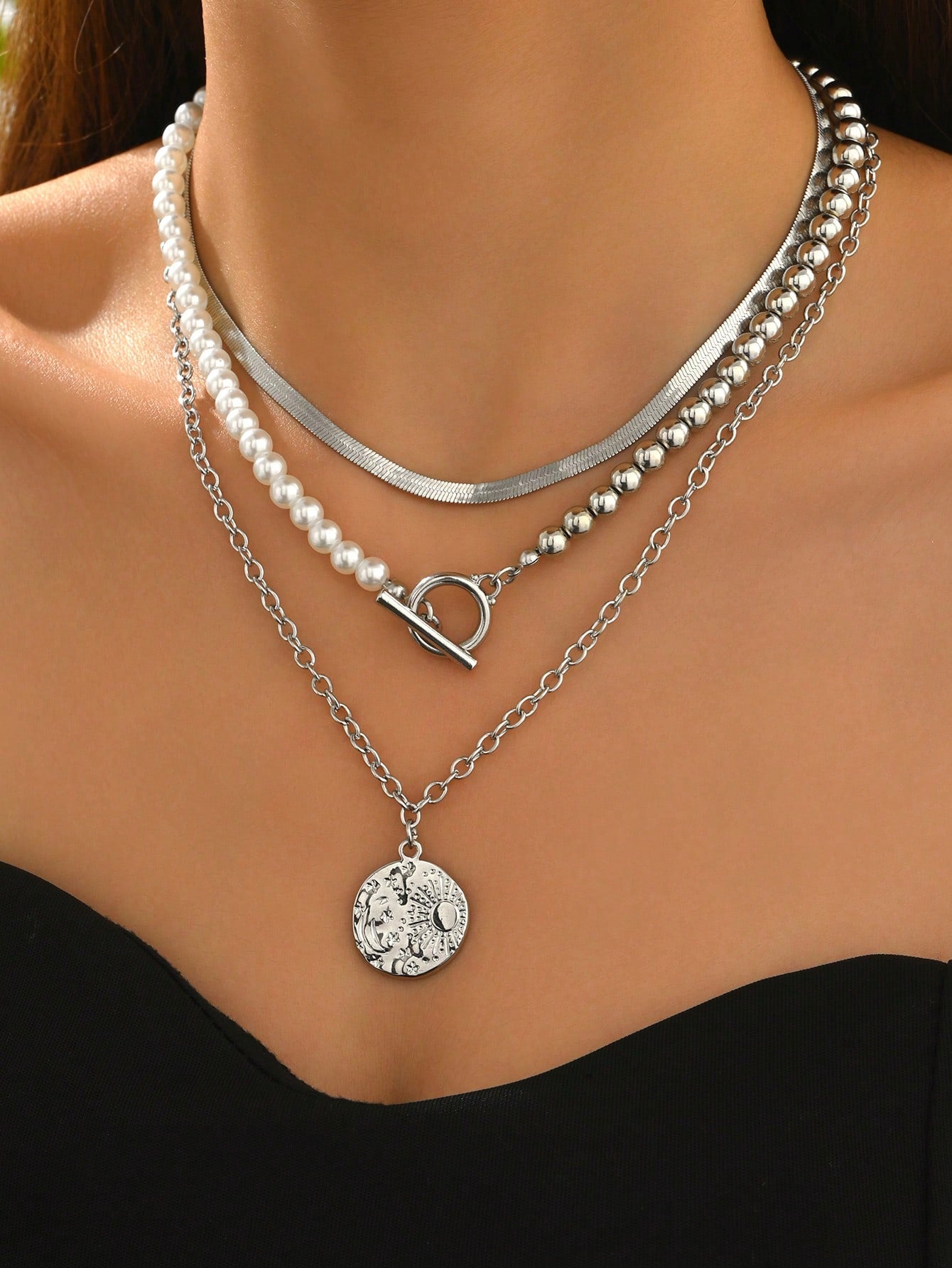 Gold Layered Bead Chain Necklace Set for Women – Boho Style | MIRA