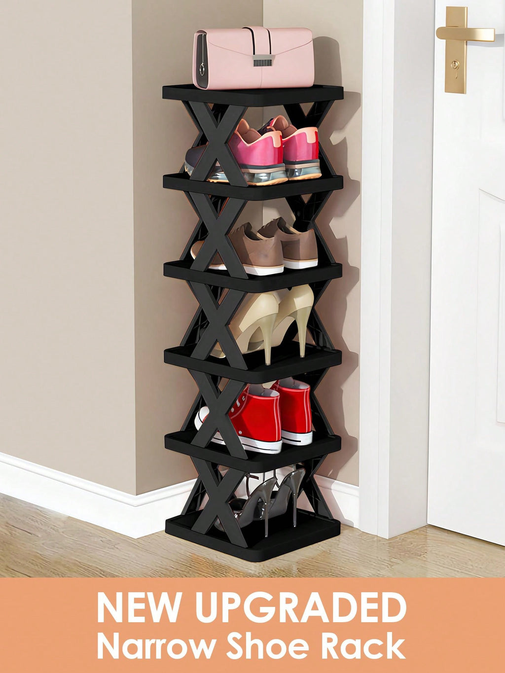 Vertical Shoe Rack 6/9 Tier – Narrow Freestanding Entryway Organizer | MIRA
