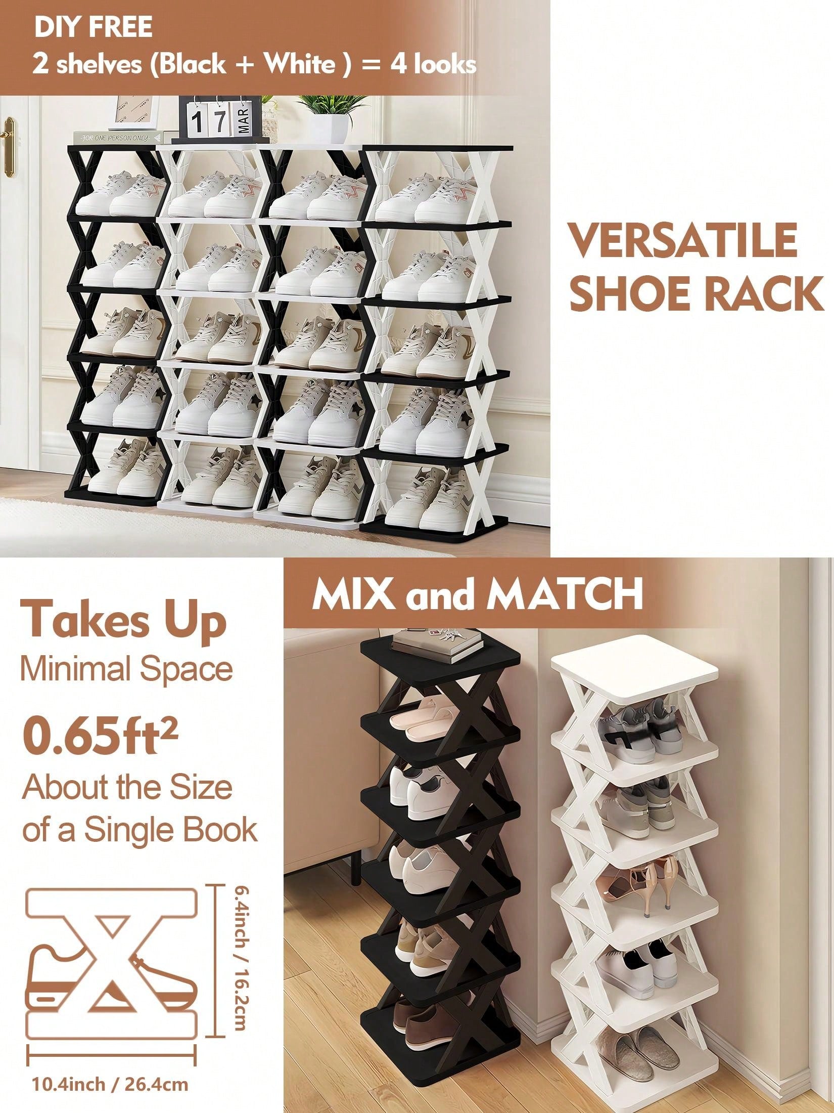 Vertical Shoe Rack 6/9 Tier – Narrow Freestanding Entryway Organizer | MIRA