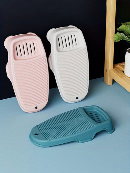 Washboard With Soap Dish, Portable Non-Slip Washboard, Home Laundry Washboard, Sturdy Manual Washboard For Hand Washing Clothes And Delicates, Hang-Up Storage, Cleaning Tool, Laundry Room Accessory
