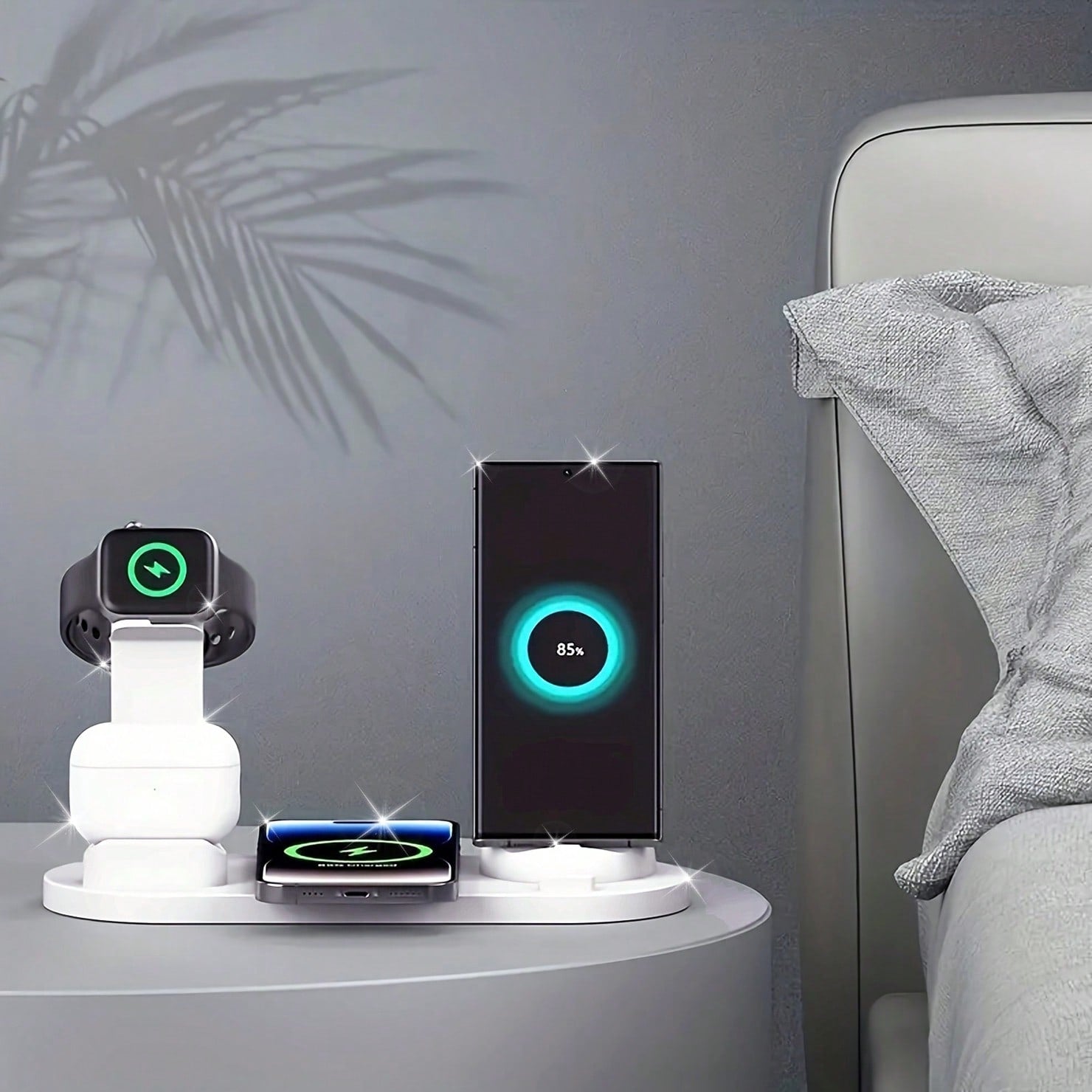 3-in-1 Fast Wireless Charger Station – iPhone, Apple Watch & AirPods | MIRA