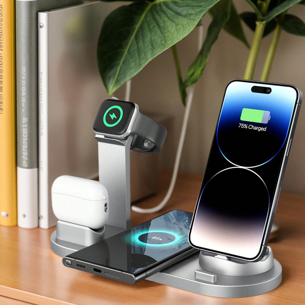 3-in-1 Fast Wireless Charger Station – iPhone, Apple Watch & AirPods | MIRA