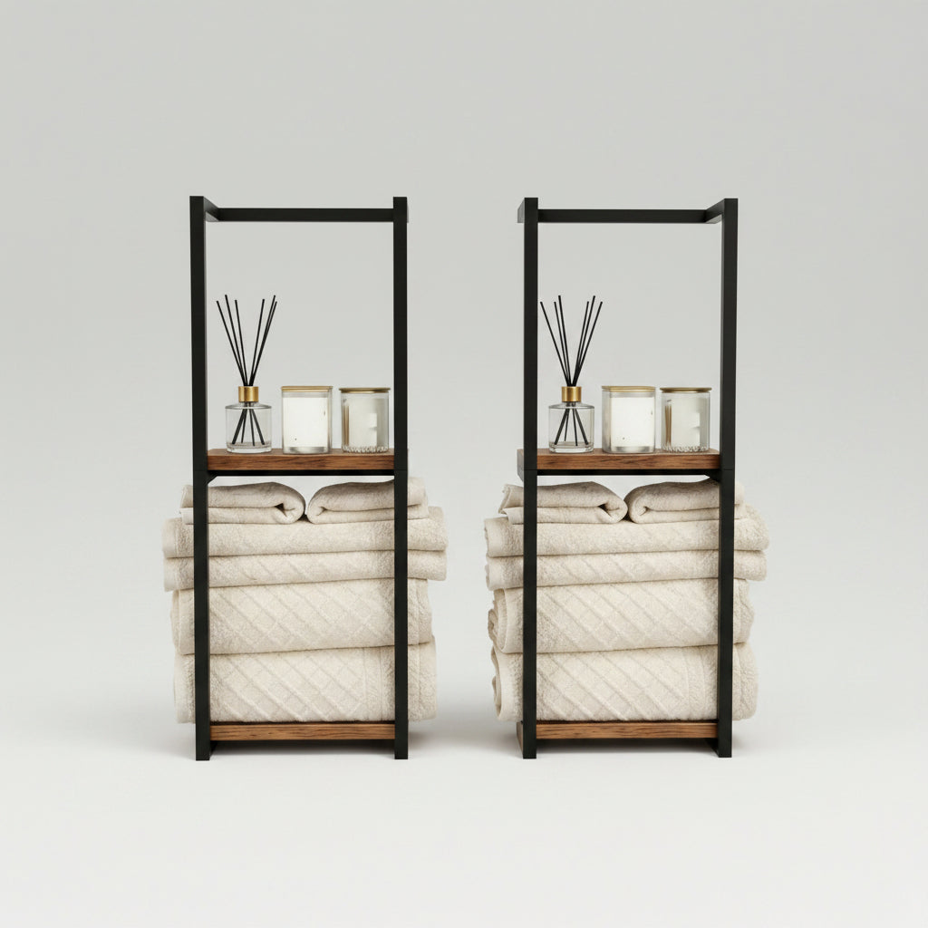 2-Tier Wall-Mounted Bathroom Towel Rack