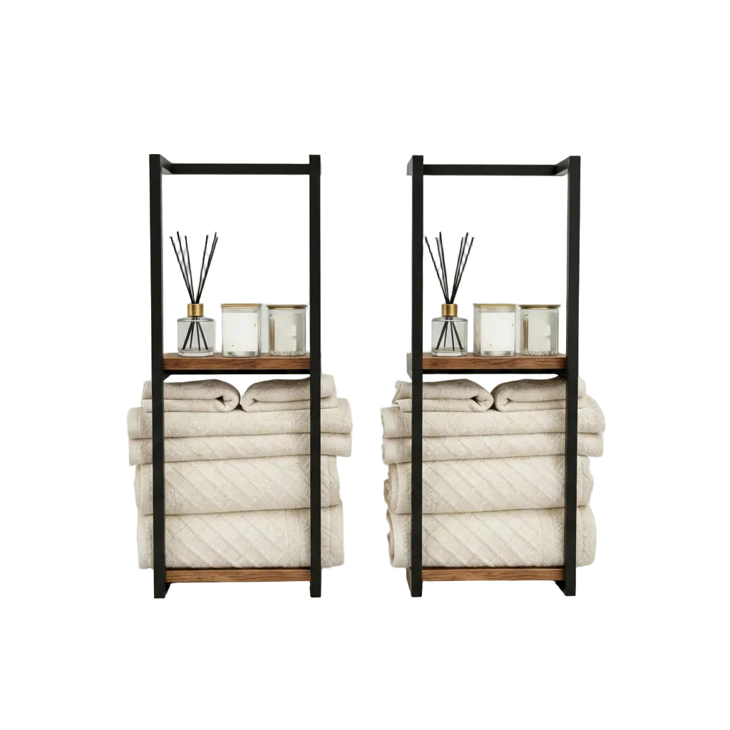 2-Tier Wall-Mounted Towel Rack | Space-Saving Bathroom Storage | MIRA