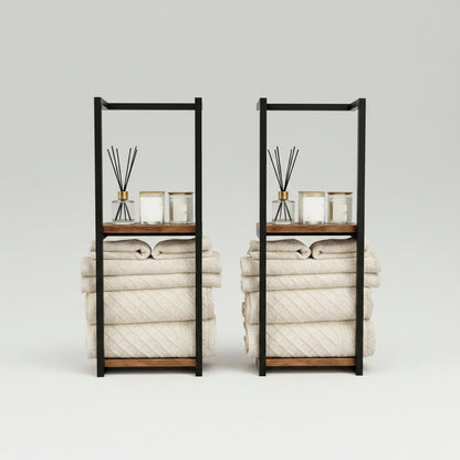 2-Tier Wall-Mounted Bathroom Towel Rack