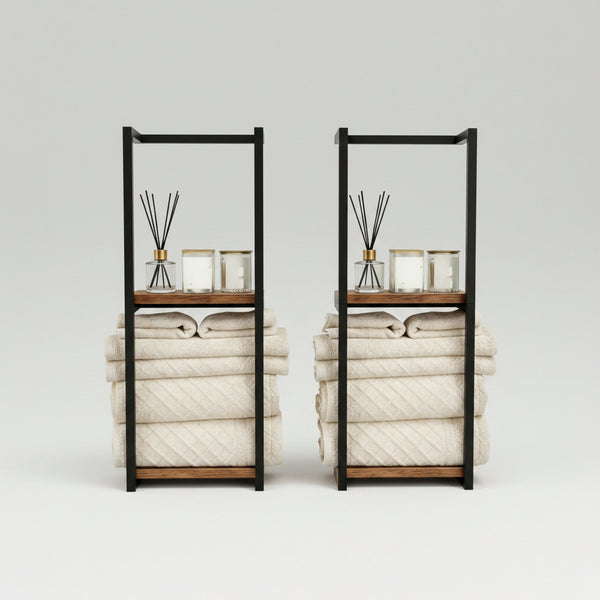2-Tier Wall-Mounted Bathroom Towel Rack
