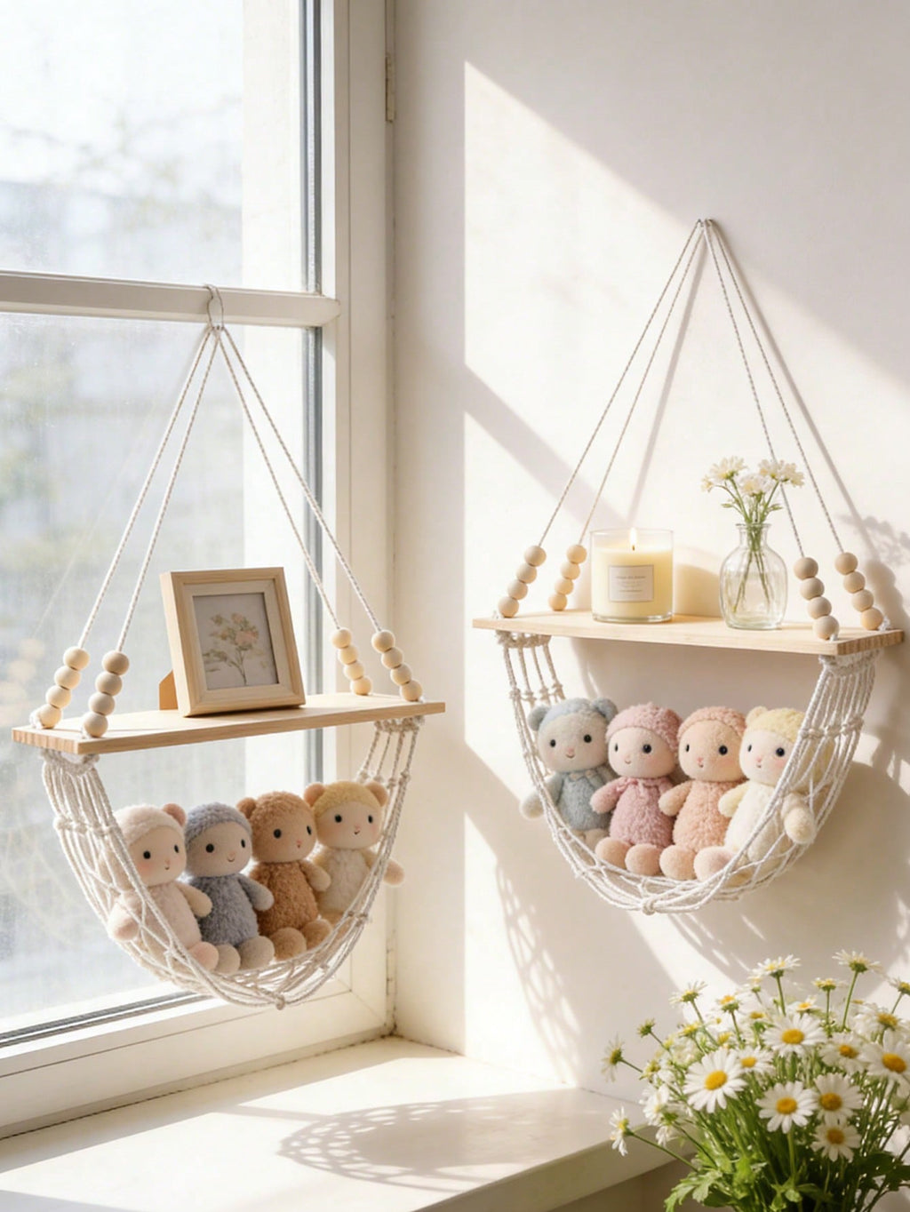 Handmade Boho Woven Wall Basket | Floating Wall Shelf | MIRA