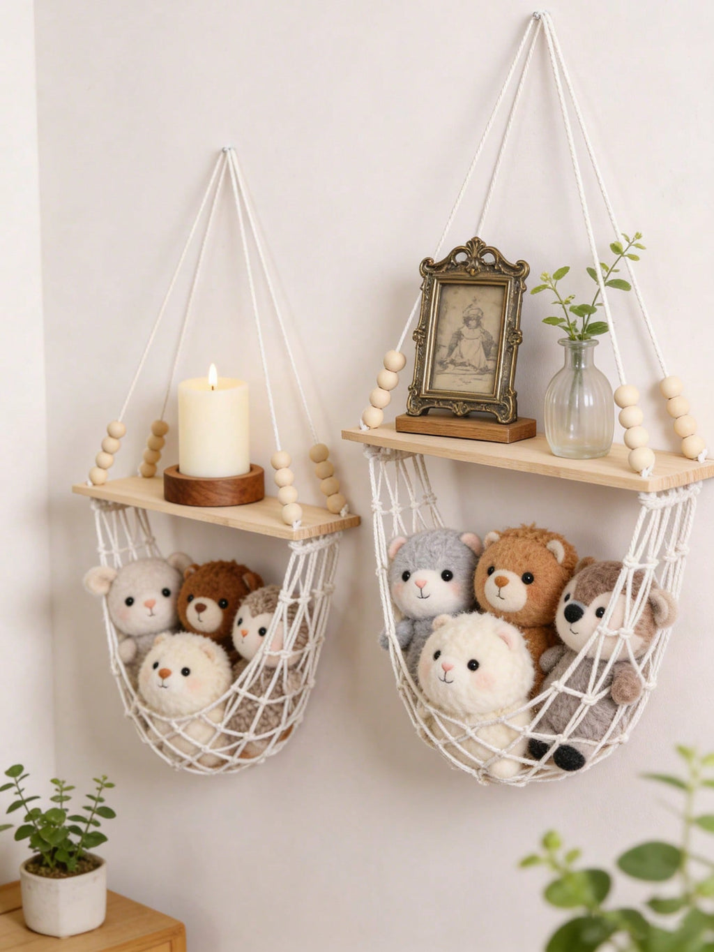 Handmade Boho Woven Wall Basket | Floating Wall Shelf | MIRA