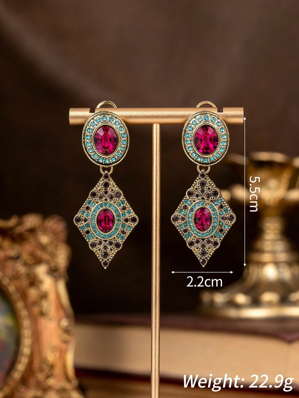 Vintage Bohemian Rhinestone Necklace & Earrings Set | MIRA