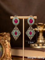 Vintage Bohemian Rhinestone Necklace & Earrings Set | MIRA