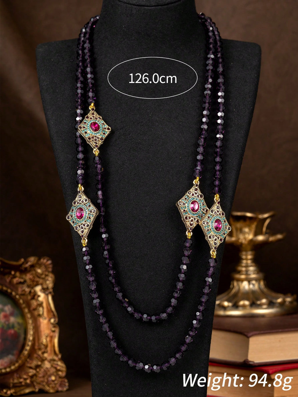 Vintage Bohemian Rhinestone Necklace & Earrings Set | MIRA