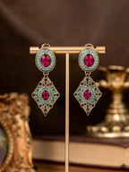 Vintage Bohemian Rhinestone Necklace & Earrings Set | MIRA