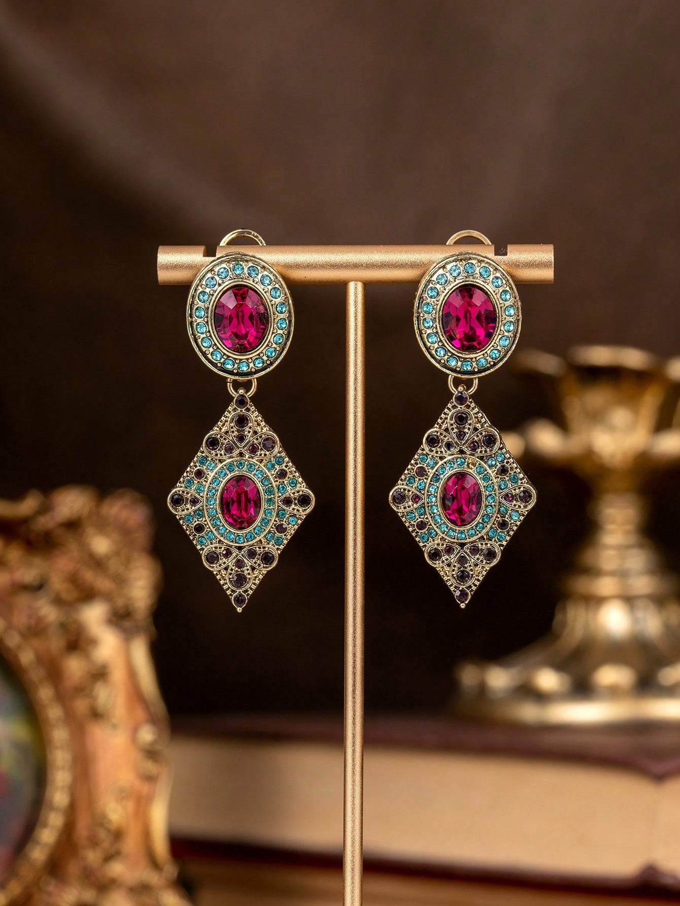 Vintage Bohemian Rhinestone Necklace & Earrings Set | MIRA