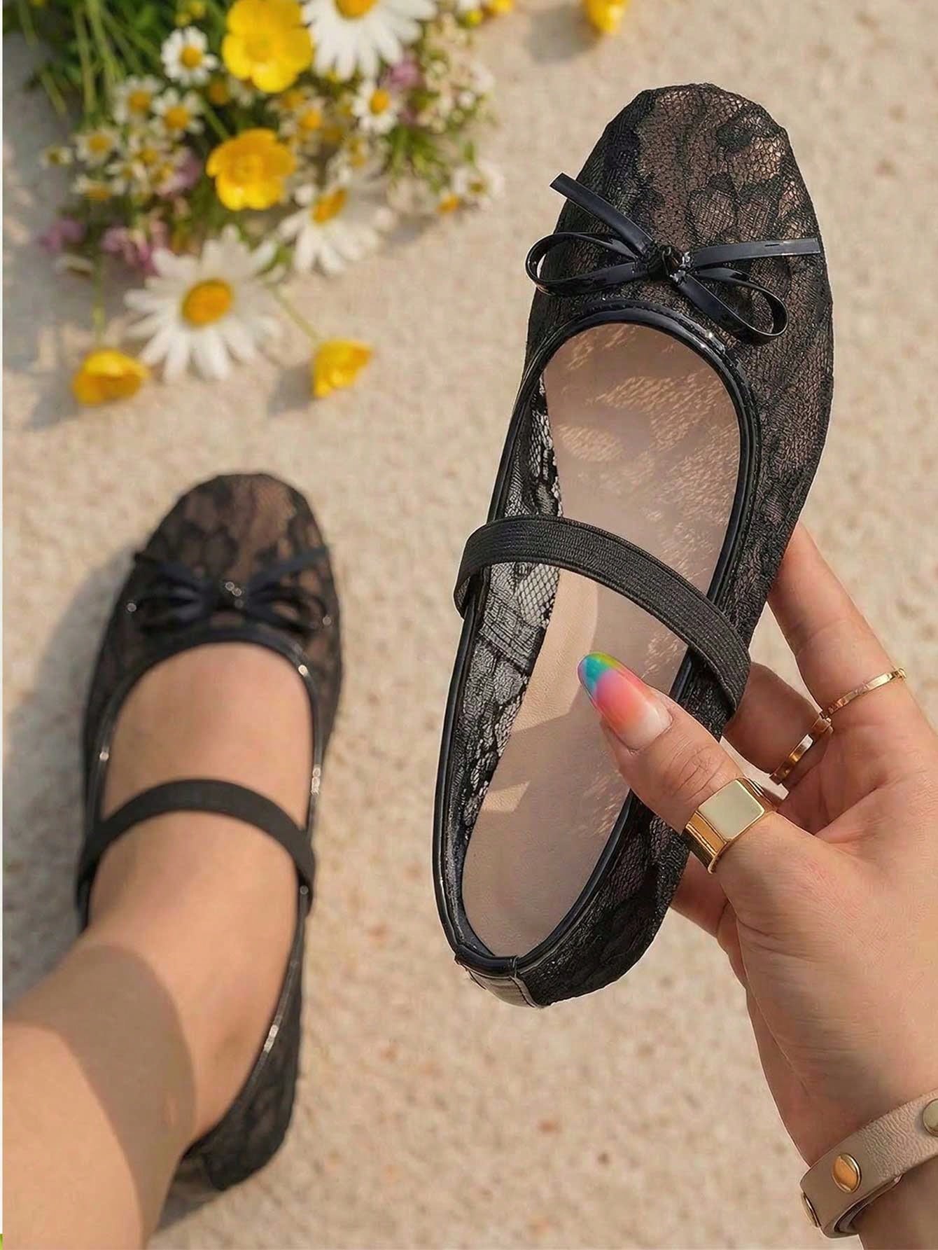 Women's Mesh Flat Shoes | Square Toe Ballet Flats | MIRA
