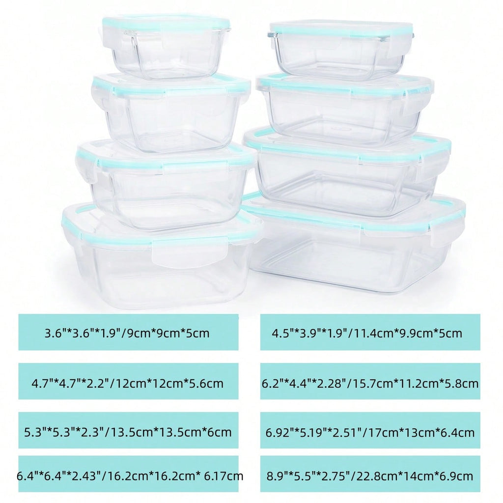 Glass Food Storage Containers 8-Piece Set – Airtight, Microwave Safe | MIRA