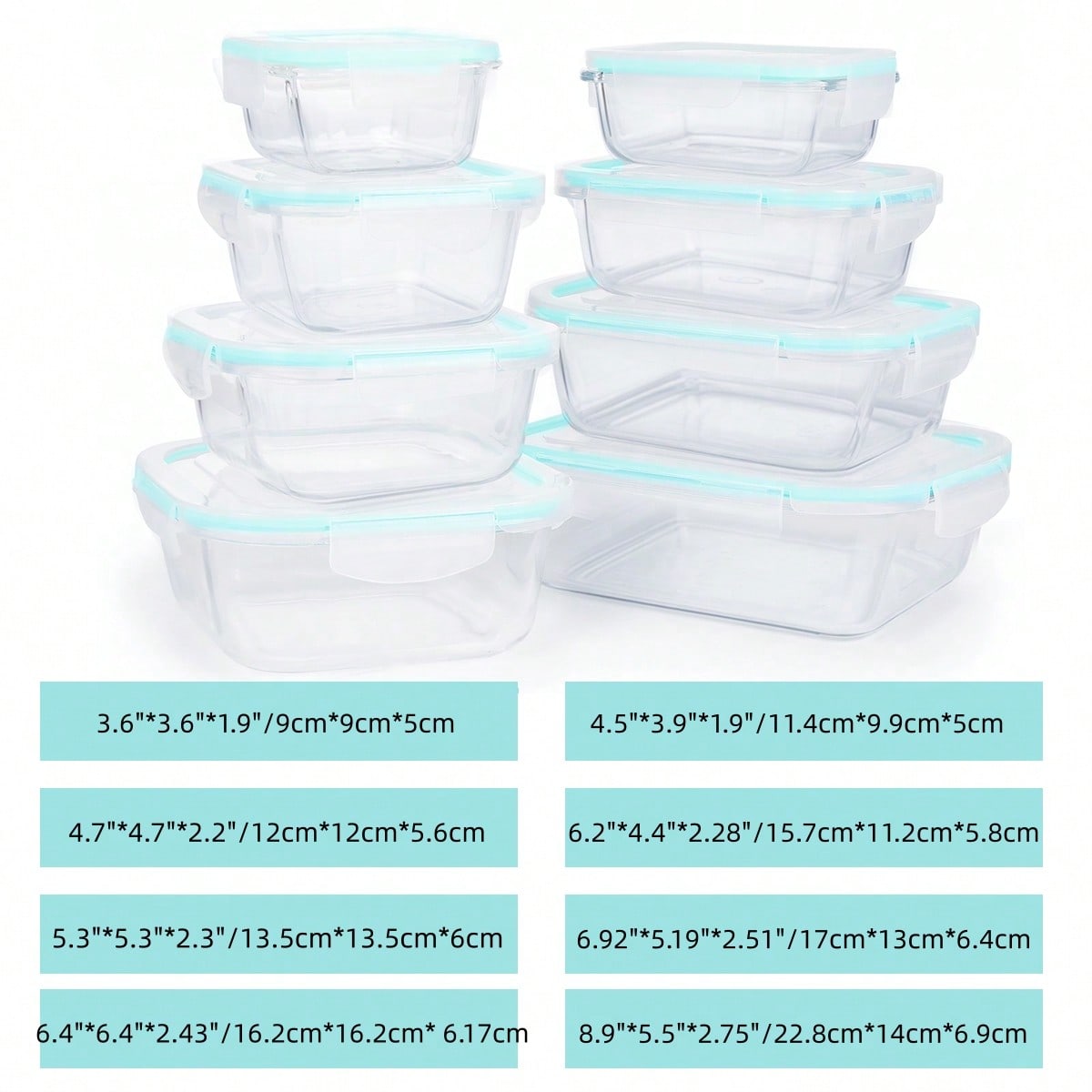 Glass Food Storage Containers 8-Piece Set – Airtight, Microwave Safe | MIRA