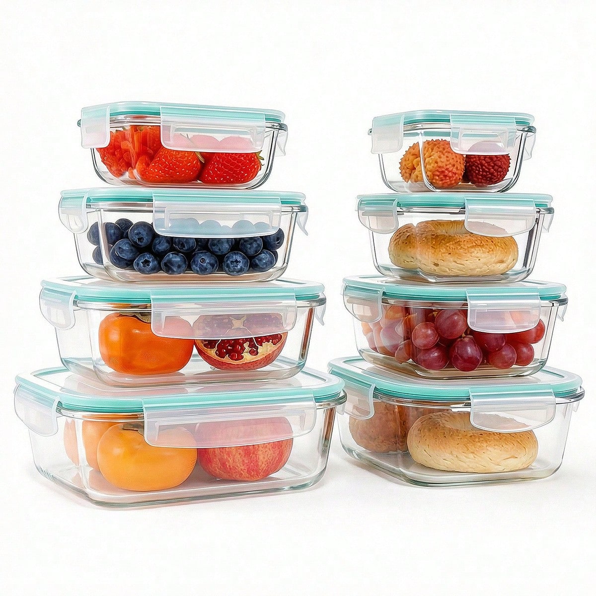 Glass Food Storage Containers 8-Piece Set – Airtight, Microwave Safe | MIRA