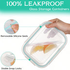 Glass Food Storage Containers 8-Piece Set – Airtight, Microwave Safe | MIRA