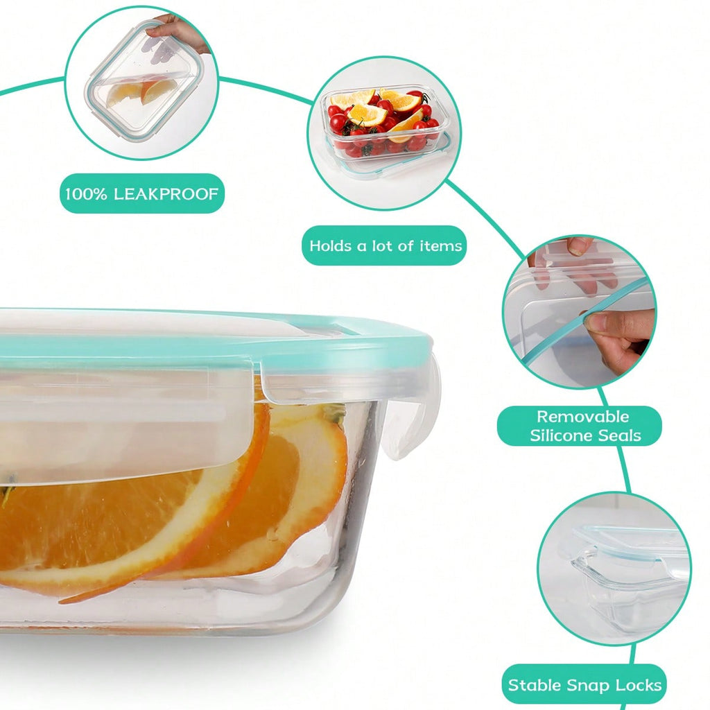 Glass Food Storage Containers 8-Piece Set – Airtight, Microwave Safe | MIRA