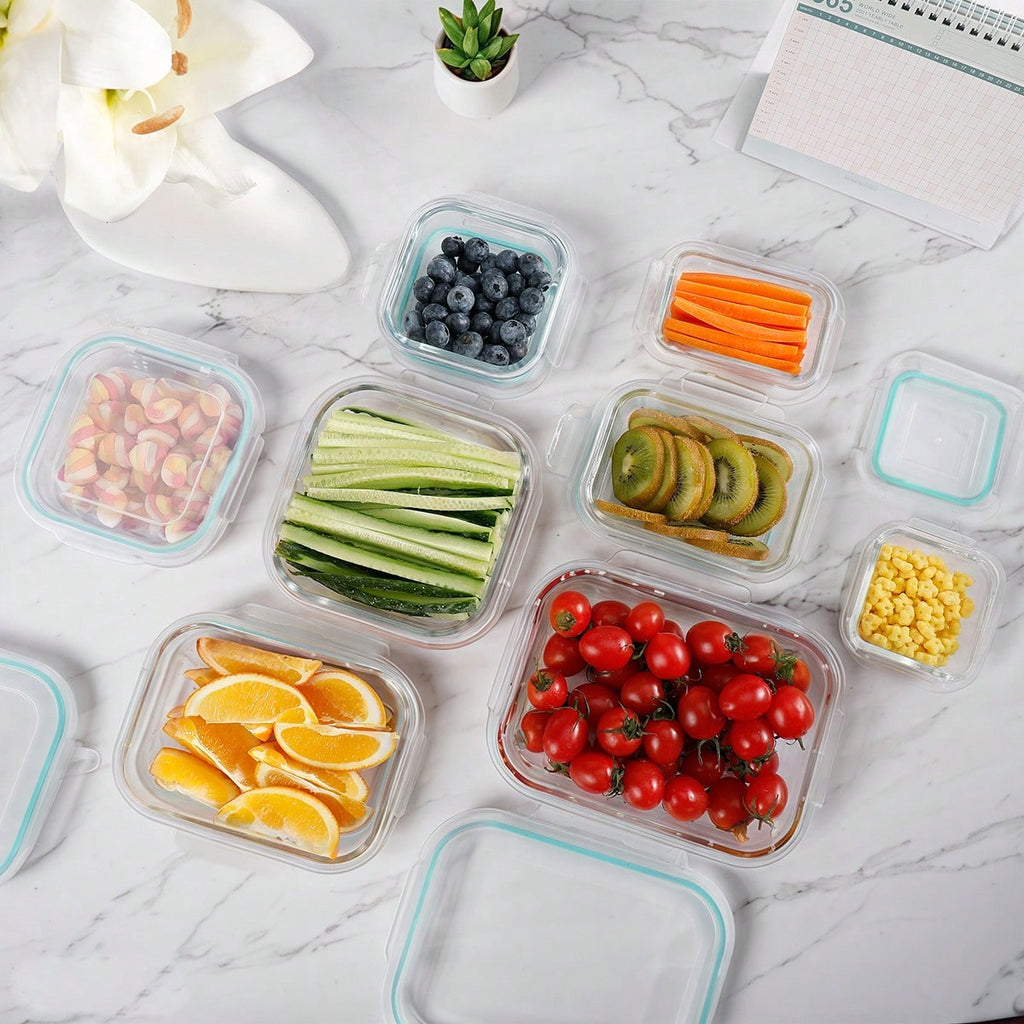 Glass Food Storage Containers 8-Piece Set – Airtight, Microwave Safe | MIRA
