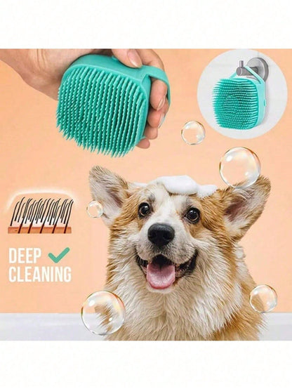 1pc Dedicated Of Pet Cleaning Bath Brush, Silicone Dog Hair Cleaning Brush With Bubbler, Compact Skin-Friendly Pet Massage Brush For Dog Bathing Grooming.Multifunctional Pet Cleaning Brush, Pet Bath Brush, Silicone Pet Brush, Dog Hair Cleaning Brush, Pet