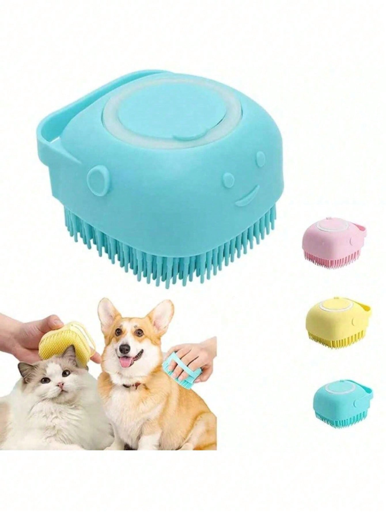 1pc Dedicated Of Pet Cleaning Bath Brush, Silicone Dog Hair Cleaning Brush With Bubbler, Compact Skin-Friendly Pet Massage Brush For Dog Bathing Grooming.Multifunctional Pet Cleaning Brush, Pet Bath Brush, Silicone Pet Brush, Dog Hair Cleaning Brush, Pet