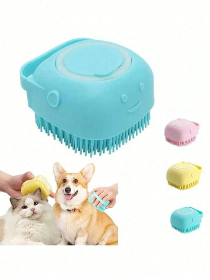 1pc Dedicated Of Pet Cleaning Bath Brush, Silicone Dog Hair Cleaning Brush With Bubbler, Compact Skin-Friendly Pet Massage Brush For Dog Bathing Grooming.Multifunctional Pet Cleaning Brush, Pet Bath Brush, Silicone Pet Brush, Dog Hair Cleaning Brush, Pet