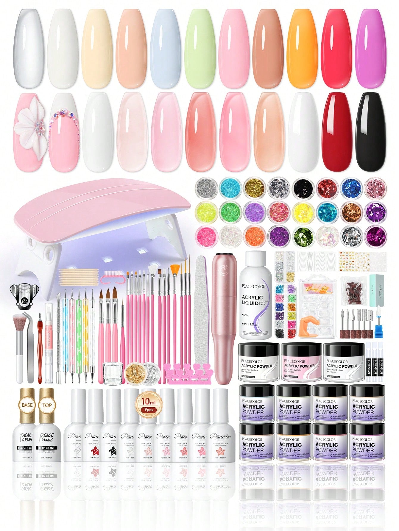 Acrylic Nail Kit with UV LED Lamp & Electric Drill – Complete Starter Set | MIRA