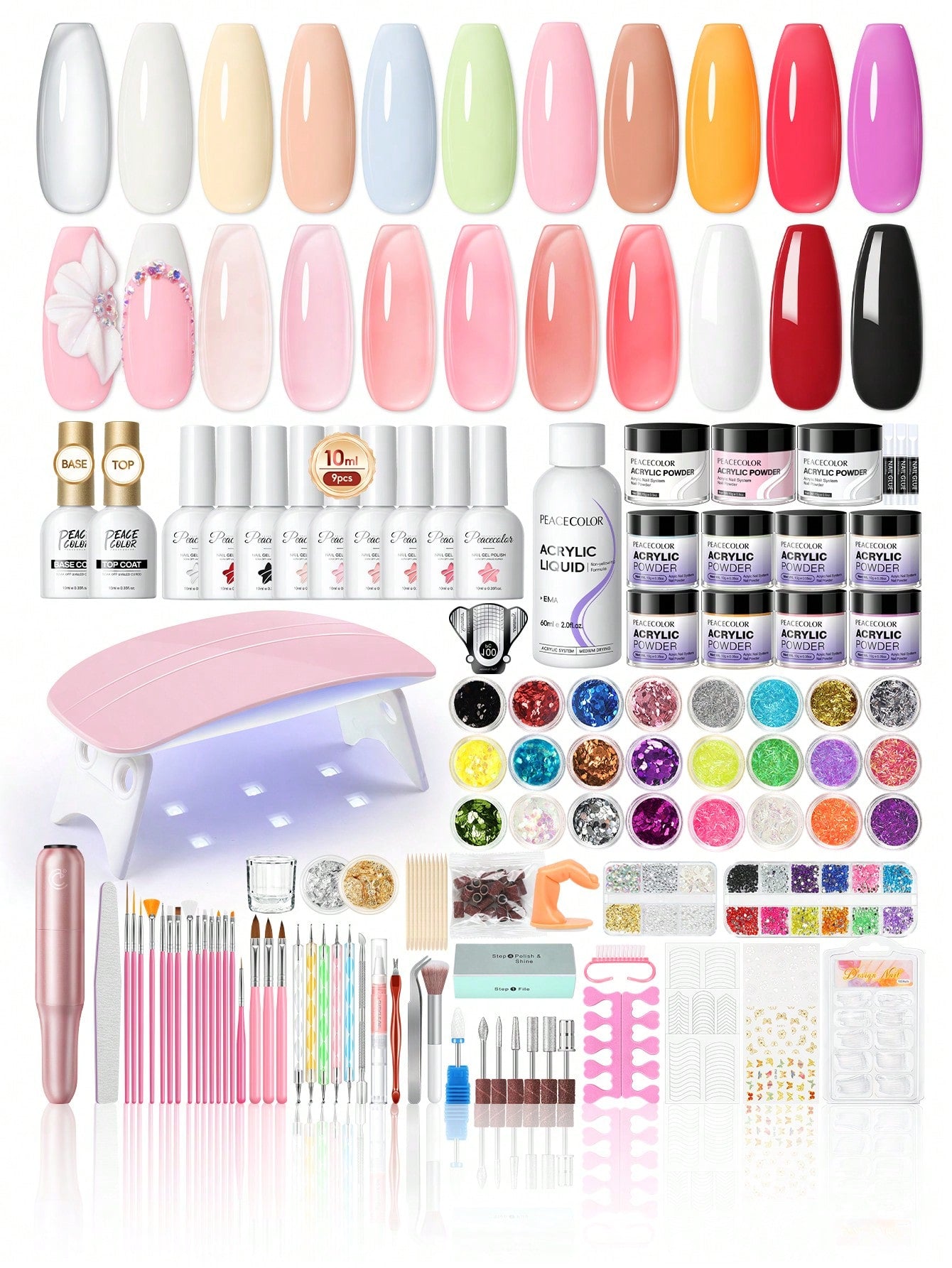 Acrylic Nail Kit with UV LED Lamp & Electric Drill – Complete Starter Set | MIRA