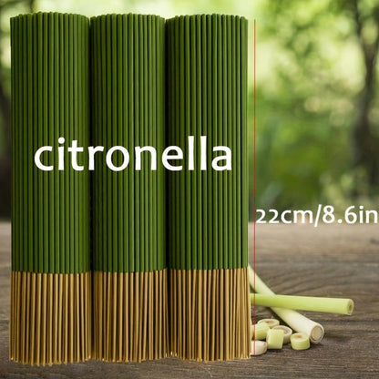 204pcs Scented Lemongrass Oil Lemon Grass Stick -45 Minute Burning Time, Summer Fragrance, Suitable For Home, Camping, Yard, Swimming Pool And Outdoor Activities - Air Purification And Relaxation, Holiday Decoration