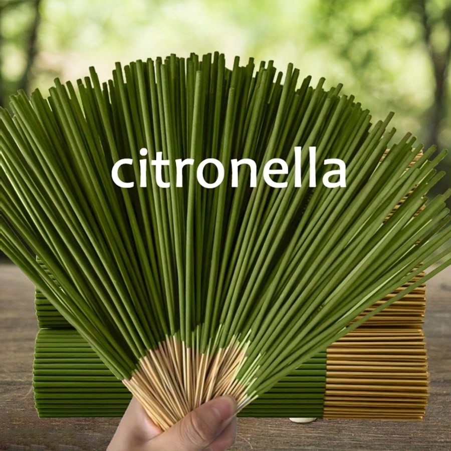 204pcs Scented Lemongrass Oil Lemon Grass Stick -45 Minute Burning Time, Summer Fragrance, Suitable For Home, Camping, Yard, Swimming Pool And Outdoor Activities - Air Purification And Relaxation, Holiday Decoration