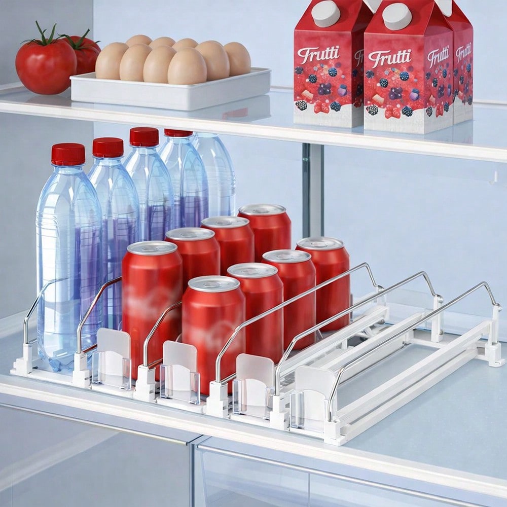 Self-Pushing Fridge Drink Organizer – Auto Can Dispenser 15 Cans | MIRA