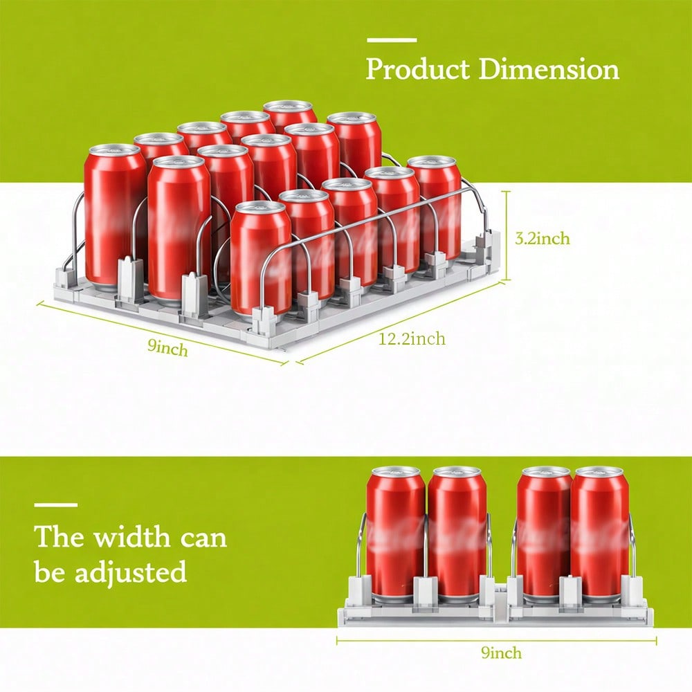Self-Pushing Fridge Drink Organizer – Auto Can Dispenser 15 Cans | MIRA