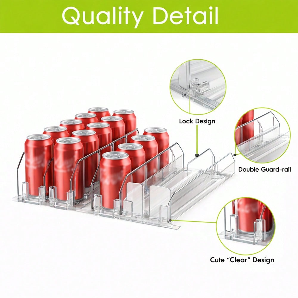 Self-Pushing Fridge Drink Organizer – Auto Can Dispenser 15 Cans | MIRA