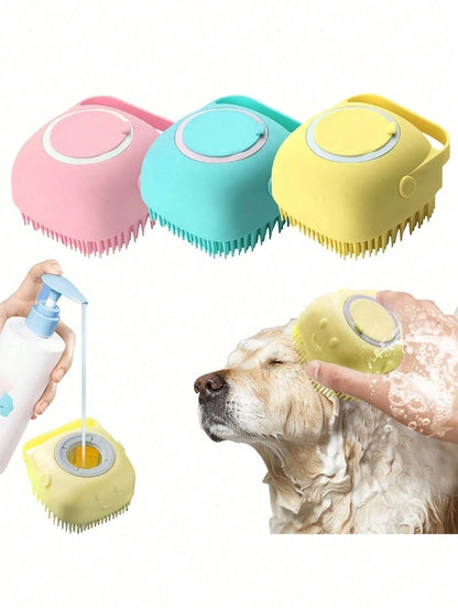 1pc Dedicated Of Pet Cleaning Bath Brush, Silicone Dog Hair Cleaning Brush With Bubbler, Compact Skin-Friendly Pet Massage Brush For Dog Bathing Grooming.Multifunctional Pet Cleaning Brush, Pet Bath Brush, Silicone Pet Brush, Dog Hair Cleaning Brush, Pet
