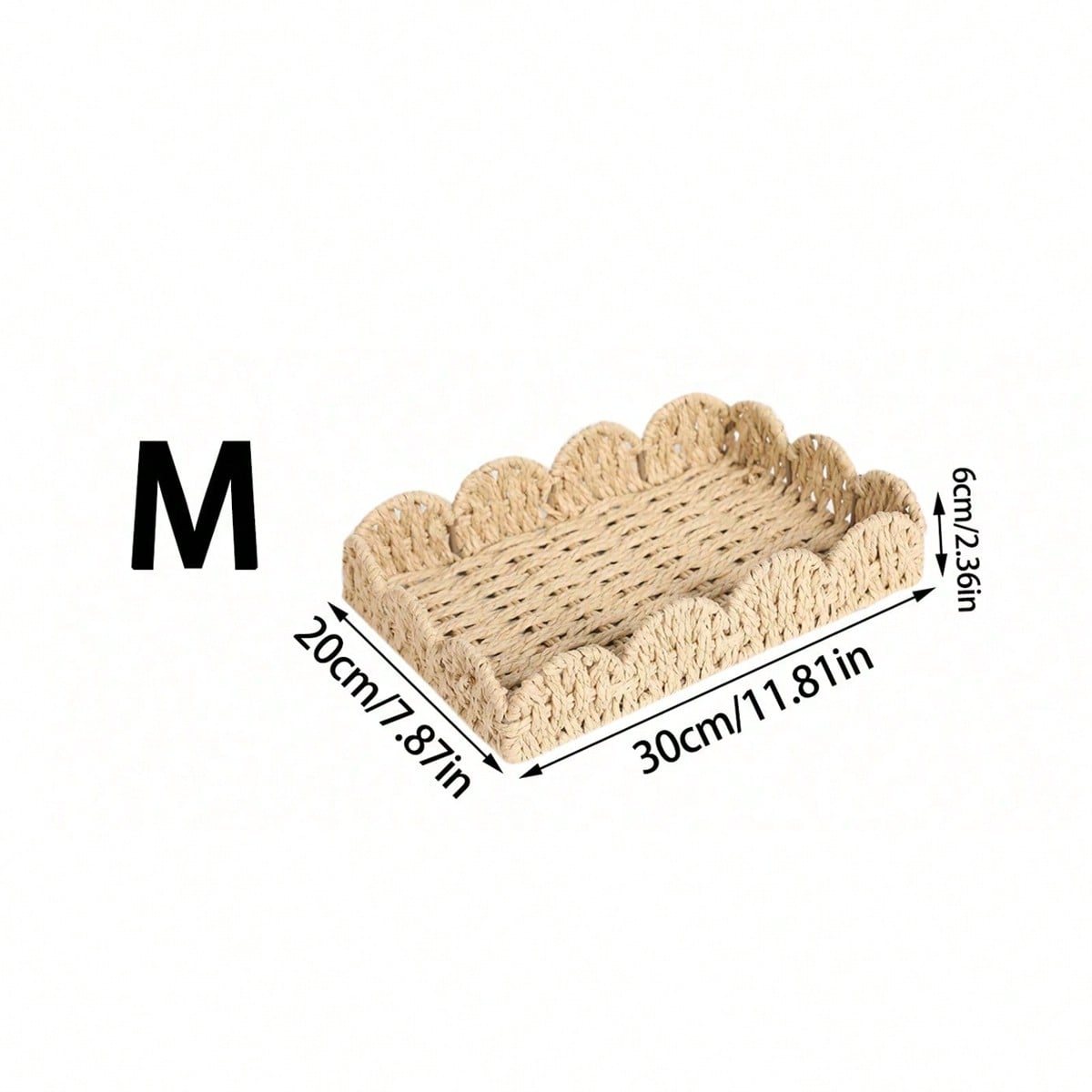 Hand-Woven Water Hyacinth Wicker Basket | Boho Storage Tray | MIRA