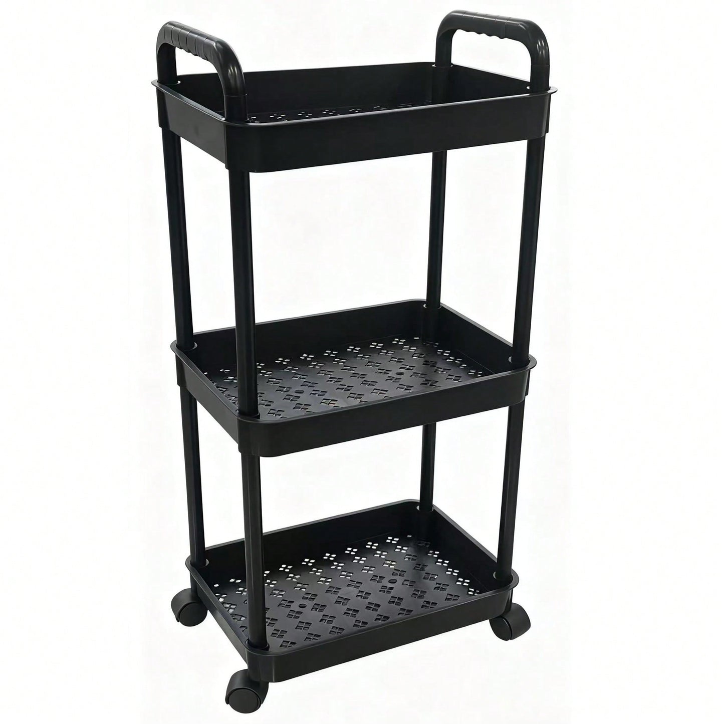 SPACEKEEPER Slim Rolling Storage Cart, 3 Tier Bathroom Storage Organizer Laundry Room Utility Cart Mobile Shelving Unit, Multi-Purpose For Kitchen Office Bathroom Laundry Narrow Places